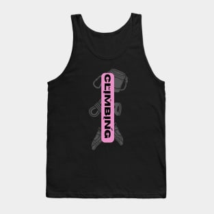 climbing with rock climbing equipment pink Tank Top